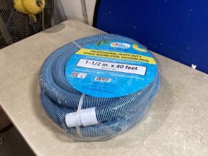 1-1/2" x 40 Foot Heavy Duty Spiral Wound Swimming Pool Vacuum Hose