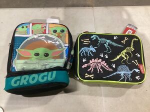 Lot of (2) Lunch Bags - Grogu/Thermos Dino