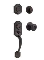 Kwikset&nbsp;Montara Venetian Bronze Single Cylinder Door Handleset with Juno Entry Door Knob Featuring SmartKey Security