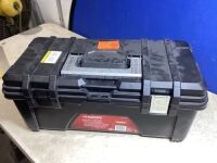 Husky&nbsp;26 in. Black Plastic Portable Tool Box with Metal Latches - Missing Latch&nbsp;