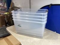 Lot of (4) Sterilite 70 Qt Ultra Storage Boxes - No Lids&nbsp;