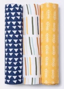 3-Pack Muslin Swaddle Blankets Primary - Cloud Island