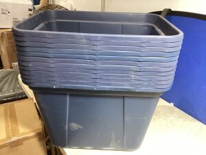 Lot of (12) HDX 20 Gal Storage Totes - No Lids 