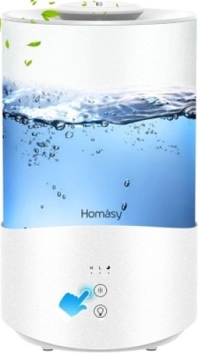 Homasy 4L Cool Mist&nbsp;Top-Filling Essential Oil Diffuser Humidifier with Touch Screen, White - Appears New&nbsp;