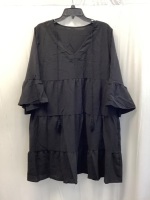 Women's Black Tiered Dress, XL, Appears New