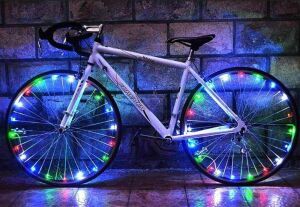 Lot of (12) LED Bicycle Rim String Lights - Multicolor