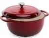 6qt Non-Stick Enamel Cast-Iron Dutch Oven&nbsp;w/ Side Handles, Deep Red