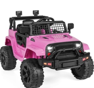 12V Kids Ride-On Truck Car w/ Parent Remote Control, Spring Suspension, Pink