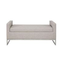 Madison Park Crawford 50" Upholstered Bench with Solid Wood Frame, Metal Base
