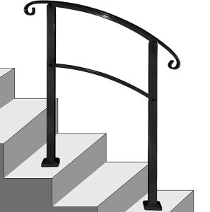 Rebala Wrought Iron Handrail - Fits 2 or 3 Steps