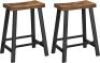 Set of (2) 23.6" Bar Stools - Rustic Brown/Black