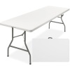 8ft Portable Folding Plastic Dining Table w/ Handle, Lock