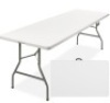 8ft Portable Folding Plastic Dining Table w/ Handle, Lock