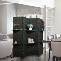 4-Panel Folding Freestanding Room Divider w/ Partition - Appears New&nbsp;&nbsp;