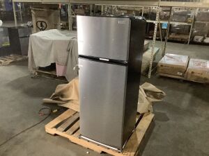 Vissani Mini Fridge - Cord Cut Off, Door Shelves Missing, Dented - For Parts/Repair 