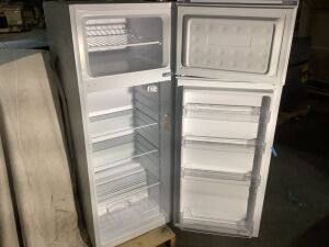 Magic Chef Dual Door Mini Fridge - Top Missing, Very Dented, Cord Cut