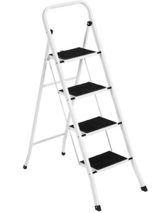 4-Step Portable Folding Heavy-Duty Steel Ladder