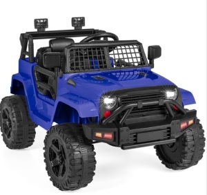 12V Kids Ride-On Truck Car w/ Parent Remote Control, Spring Suspension, Blue, Missing Hardware