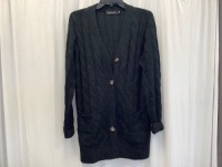 Womens Cable Knit Cardigan, Size M