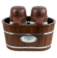 Nostalgia&nbsp;4 Qt. in Brown Electric Double Flavor Ice Cream Maker
