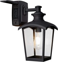 Home Luminaire 31703 Spence 1-Light Outdoor Wall Lantern with Seeded Glass and Built-in GFCI Outlet, Black - Appears New&nbsp;&nbsp;