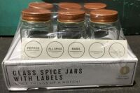 Lot of (17) 6-Pack Glass Spice Jars