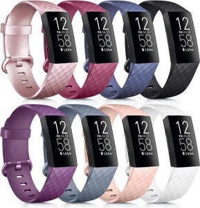 8 Pack Sport Bands Compatible w/ Fitbit, Large