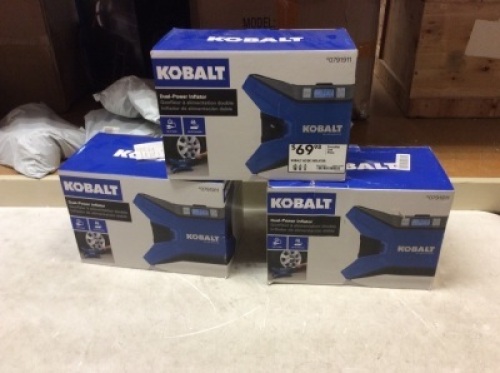 Lot of (3)&nbsp;Kobalt 120-Volt Function Air Inflators - Unknown Condition&nbsp;