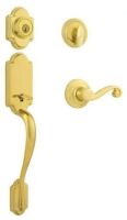 Kwikset Single Cylinder Door Handleset with Lido Door Handle - Arlington Lifetime Polished Brass