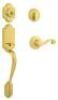 Kwikset Single Cylinder Door Handleset with Lido Door Handle - Arlington Lifetime Polished Brass