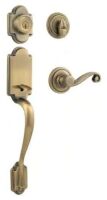 Kwikset Single Cylinder Door Handleset with Lido Door Handle - Arlington Lifetime Antique Brass