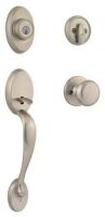 Kwikset Single Cylinder Door Handleset with Juno Door Knob&nbsp;- Chelsea Satin Nickel