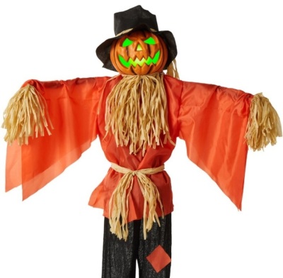 Husker The Corn Keeper Animatronic Scarecrow Halloween Decor w/ LED Eyes