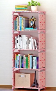 4 Tiers Bookshelf, Pink Cherry