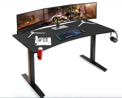 63" Gaming Desk T- Shaped Computer Desk Gamer Table-Black