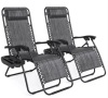 Set of 2 Adjustable Zero Gravity Patio Chair Recliners w/ Cup Holders, Gray