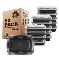 50-Pack 1-Compartment 16oz Meal Prep Containers