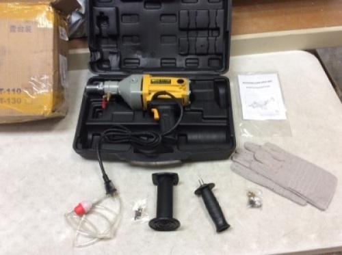 Vevor&nbsp;5in Diamond Core Drill 130mm Handheld Concrete Coring Drill Machine with Case - Appears New, Case is Damaged