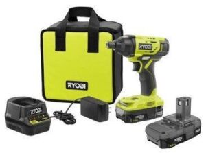 Ryobi ONE+ 18V Lithium-Ion Cordless 1/4" Impact Driver Kit with (2) Batteries, Charger, and Bag