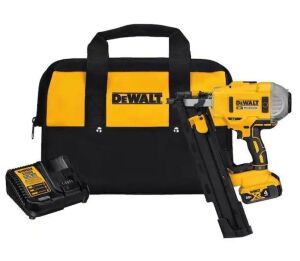 DEWALT 20-Volt MAX XR Lithium-Ion Cordless Brushless 2-Speed 21° Plastic Collated Framing Nailer with 4Ah Battery and Charger - Used