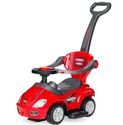 3-in-1 Kids Push Car w/ Handle and Horn, Red, Appears New