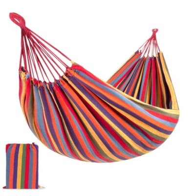 2-Person Brazilian-Style Double Hammock w/ Portable Carrying Bag, Rainbow