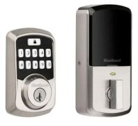 Kwikset&nbsp;Aura Satin Nickel Single Cylinder Electronic Bluetooth Keypad Smart Lock Deadbolt featuring SmartKey Security