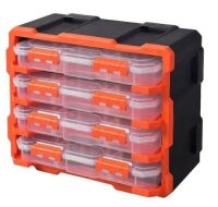 TACTIX&nbsp;52-Compartment Plastic Rack with 4 Small Parts Organizer
