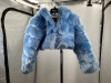 Qiye Children's Hooded Faux Fur Jacket, Blue, Size 2XL