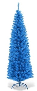 6 ft. Blue Unlit Pencil Slim Artificial Christmas Tree