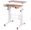 Soges Adjustable Mobile Stand Up Desk, Oak Color, Missing Hardware