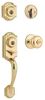 Kwikset Montara Polished Brass Single Cylinder Door Handleset with Juno Entry Door Knob