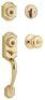Kwikset Montara Polished Brass Single Cylinder Door Handleset with Juno Entry Door Knob