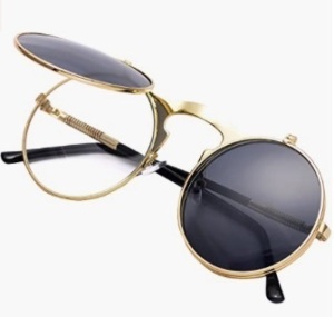 COASION Vintage Round Flip Up Sunglasses 